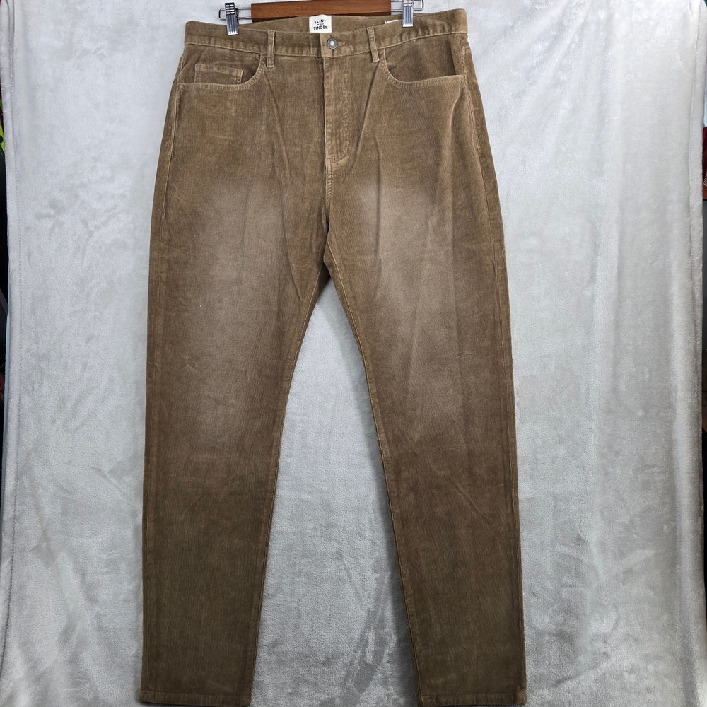 Flint and Tinder Mens Corduroy Pants 36x32 Tapered Fit‎ Tan Casual New